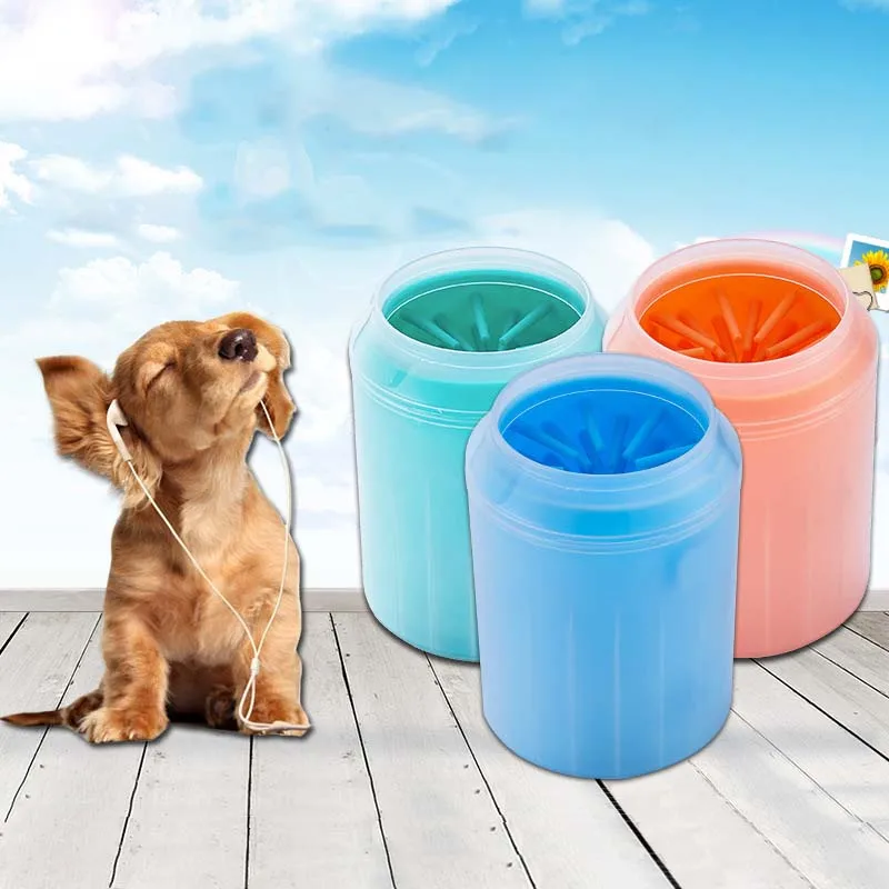 

QQQPET Portable Pet Foot Washer Cup Paw Clean Brush Quickly Wash Dirty Cat Foot Cleaning Bucket Dog Paw Cleaner Cup Soft