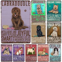 Лабрадудл оловянный знак металлическая пластинчатая доска металлический винтажный Декор металлический знак металлический плакат домашний бар украшение для паба винтажные плакаты