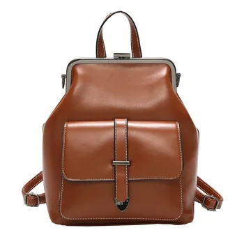 

1PCS The Old Middle School Students New Super-fire Bag Female Shoulder-back. Leather Backpack