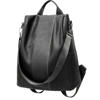 

Casual Large Capacity Shoulder Bags Vintage Women Backpack Leather Pu School Backpacks For Teenage Girl Mochila