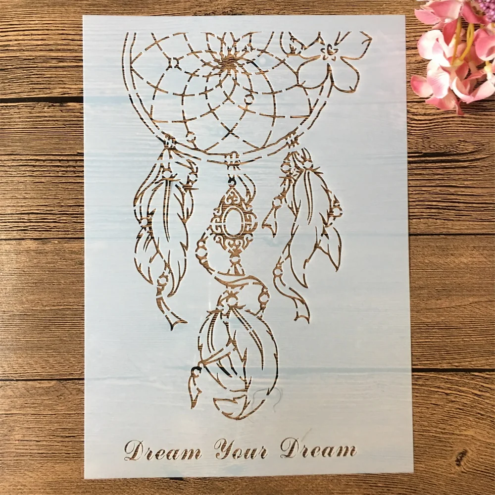 

A4 29cm Your Dream Catcher DIY Layering Stencils Wall Painting Scrapbook Coloring Embossing Album Decorative Template