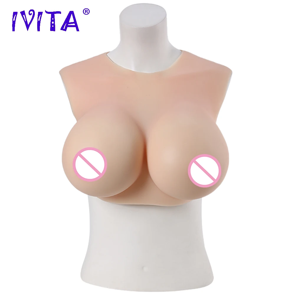 

IVITA Artificial Silicone Breast Forms Fake Boobs Woman Fashion Cosplay For Crossdresser Transgender Drag Queen Shemale Gift