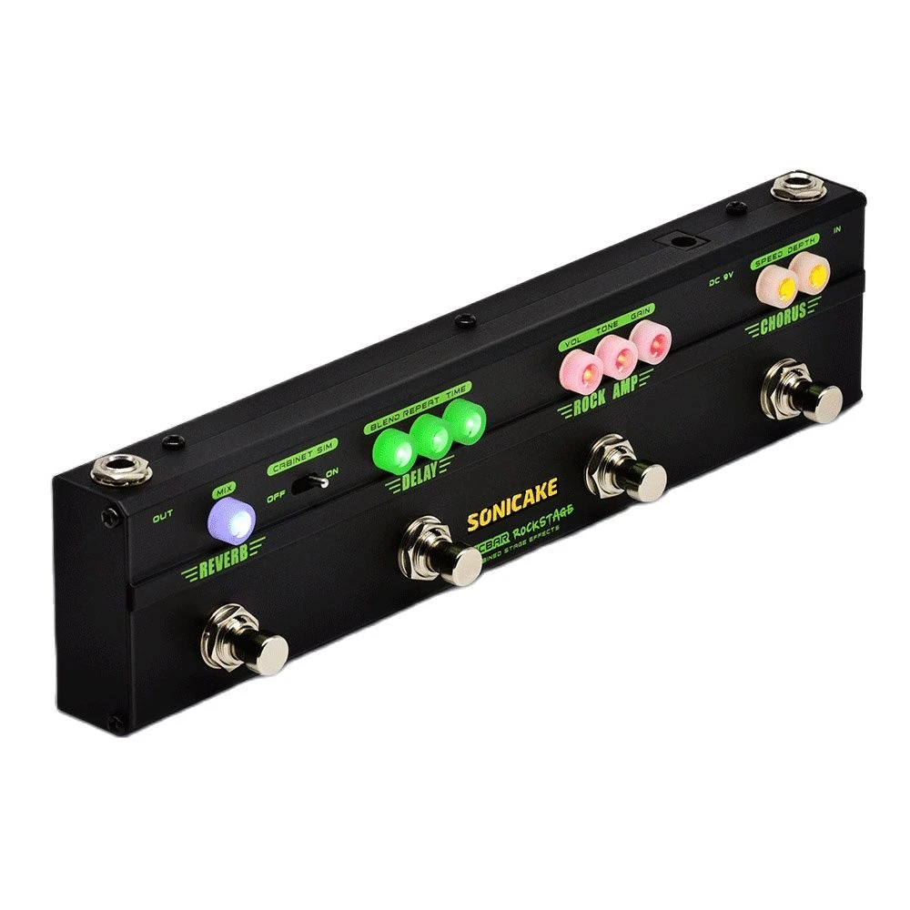 Sonicake Rock Stage Guitar Multi Effects Pedal Combine Model Chorus Distortion Delay Reverb Qce