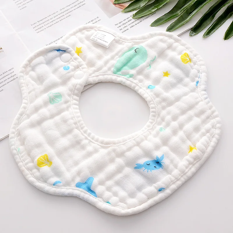 Baby Bibs 360 Degree Rotation 8 Layers Gauze Muslin Baby Kids Bandana Burp Cloth Soft Newborn Infant Saliva Towel Baby Stuff accessoriesdiy baby 