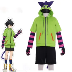 Sk8 The Infinity Anime Cosplay Costumes Miya Chinen Cosplay Hooded Zipper Costume Short Wig Hoodie Jacket Tail Gloves Party Prop