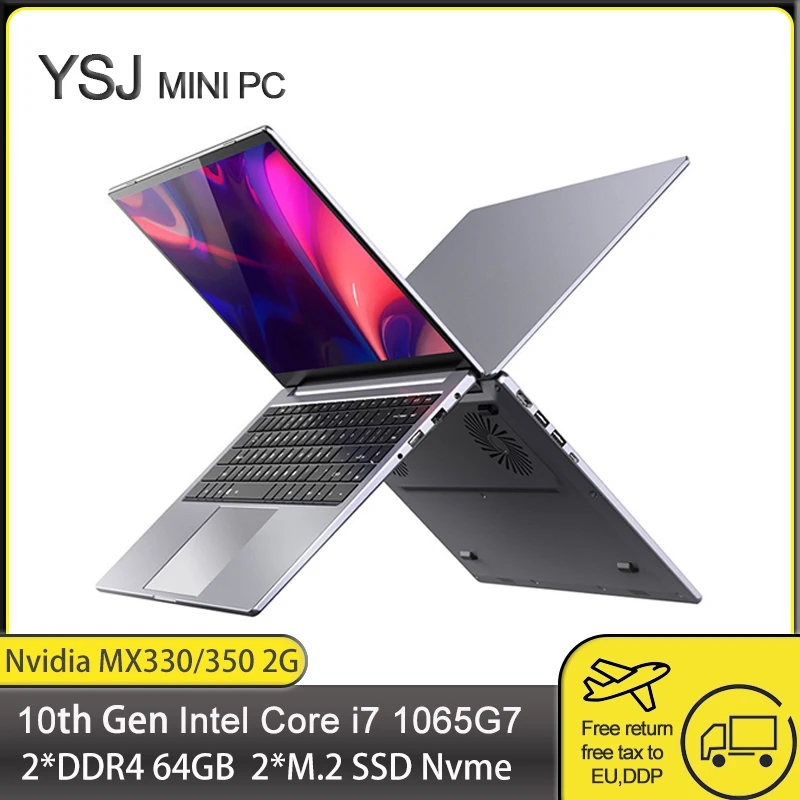 15 6-дюймовый игровой ноутбук Intel Core i7-1065G7 Nvidia Geforce MX350 2 * DDR4 MAX 64 Гб M.2 SSD ТБ Nvme Win10/11