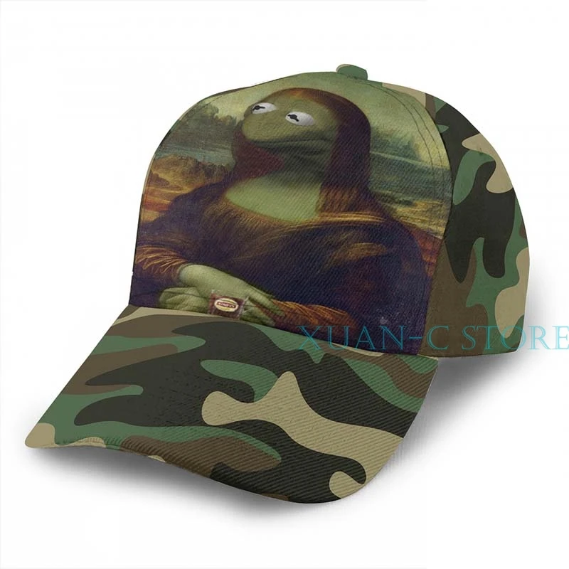 Mona Kermit баскетбольная кепка мужская и женская модная черная шляпа унисекс с принтом - Цвет: Moss Green
