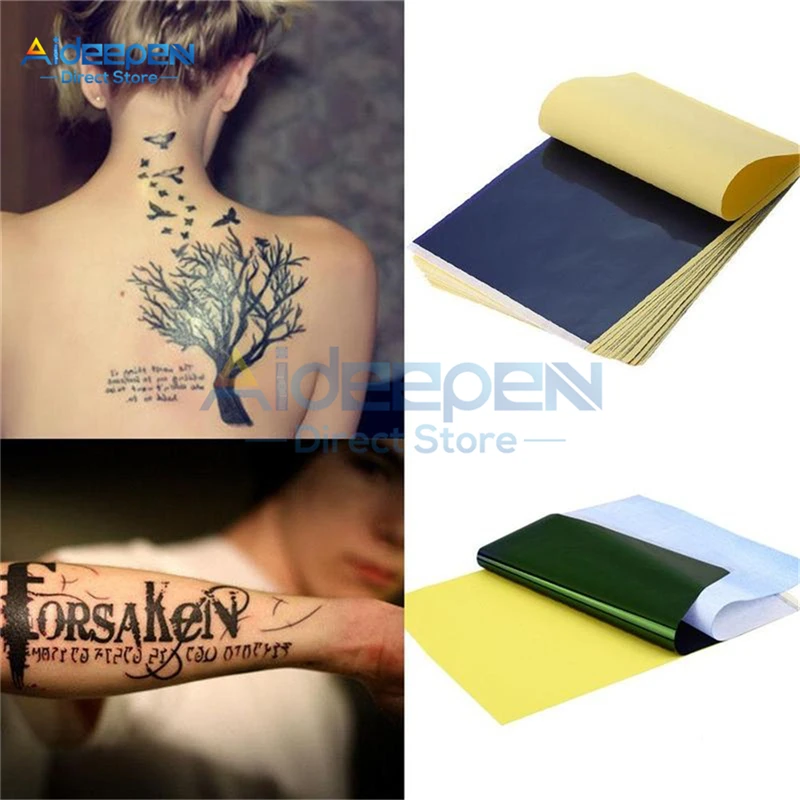 

50pcs Tattoo Transfer Paper Spirit Master Tattoo Stencil Copier Carbon Thermal Paper Leaves For Tattoo Supply A4 paper size