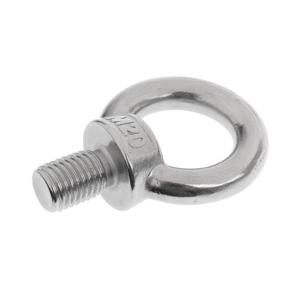 M20x28 Stainless Steel Eyebolts Shoulder Lifting Ring Eye Bolt Screw in Fasteners, Durable