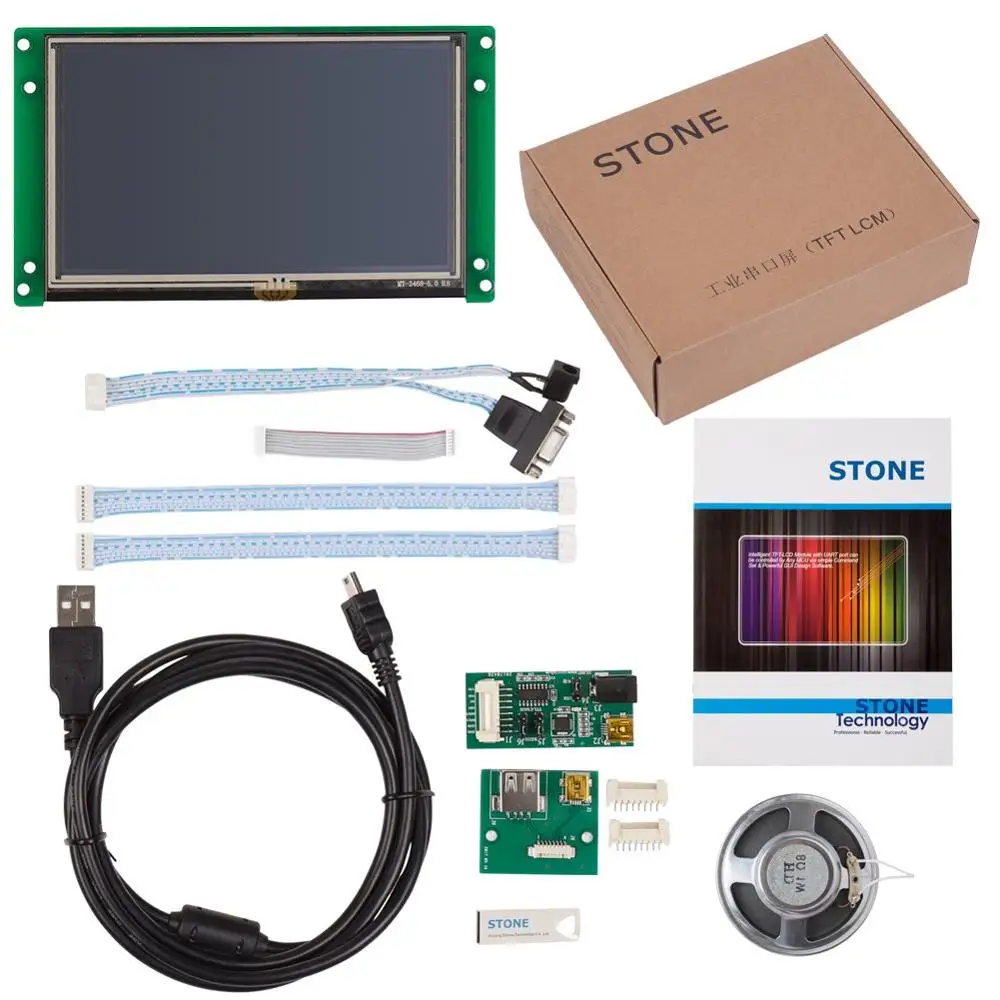 4.3 inch Graphic HMI TFT LCD Touch Panel with Controller Board + Driver + Software + UART Port