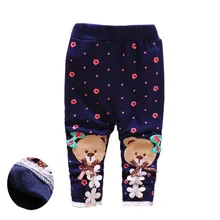 Тонкие леггинсы с изображением медведя весенне-осенние леггинсы для девочек милые кружевные леггинсы с героями мультфильмов для детей от 0 до 3 лет