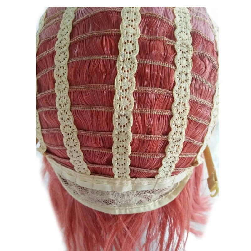 HAIRJOY Synthetic Hair Vocaloid Luka Cosplay Wig Pink Red Curly Wigs with Ponytail synthetic wig ponytail extensions