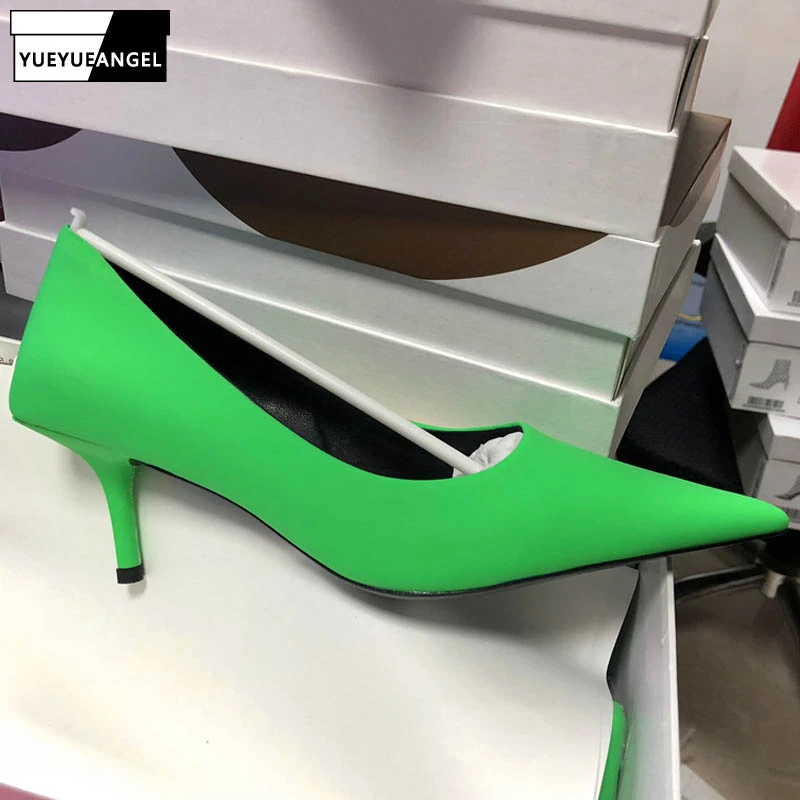 fluorescent green heels