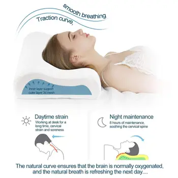 

Power Of Nature Memory Foam Contour Pillow, Neck Support Cervical Bed Pillow for Sleeping, Side Sleeper - Relieve Neck Pain with