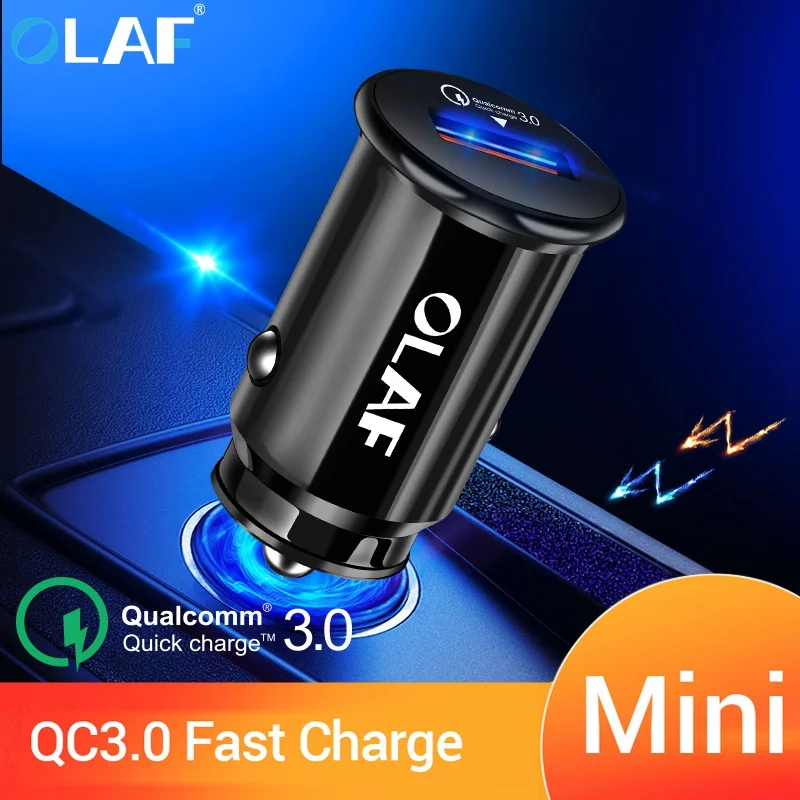 OLAF QC 3,0 мини USB Автомобильное зарядное устройство для iPhone samsung Xiaomi huawei 5V 3A Быстрая зарядка 3,0 Автомобильное зарядное устройство адаптер