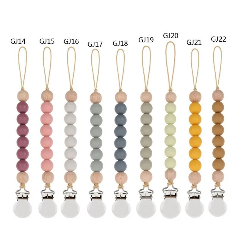 

Pacifier Clips Chain Silicone Beads BPA Free DIY Dummy Clip Holder Soother Chains Baby Teething Toys Chew Gifts