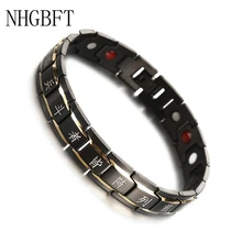NHGBFT нержавеющая сталь буддизм стиль браслеты для мужчин Магнитный Германий здоровый браслет