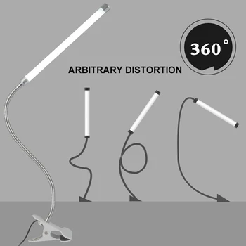 

Desk lamp USB Led Table Light with Clip Bed Reading book Light Desktop lamp 3 Modes adjustable brightness Night Lamp eye protect