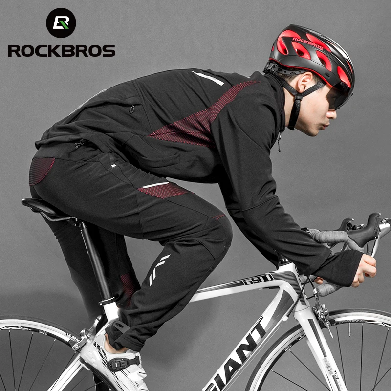 RockBros Winter Cycling Jacket Thermal Windproof Suit Outdoor Jersey&Pants set 