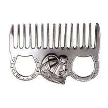 Металлическая щетка конные Пони для ухода и чистки инструмент для домашних собак эргономичные полированные аксессуары гребень для лошади с брелоком для ключей на открытом воздухе