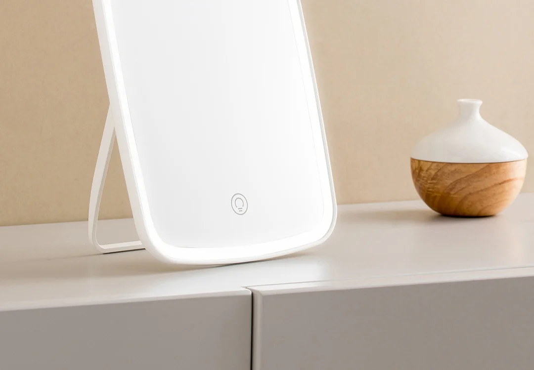 Beste Originele xiaomi Mijia Intelligente Draagbare Make Up Spiegel Desktop Led Licht Opklapbaar Licht Spiegel Draagbare Slaapzaal Desktop