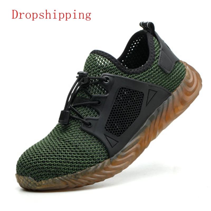 

Dropshipp Indestructible Shoes Men And Women Steel Toe Air Safety Boots Puncture-Proof Work Sneakers Breathable Shoes