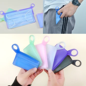 

Face Mask Storage Folder Reusable Silicone Organizer for Disposable Mask