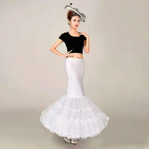 1 Hoop Cheap Long Wedding Bridal Petticoat Crinoline Ball Gown Skirt Rockabilly Tutu Underskirt Slips Wedding Accessories Jupon