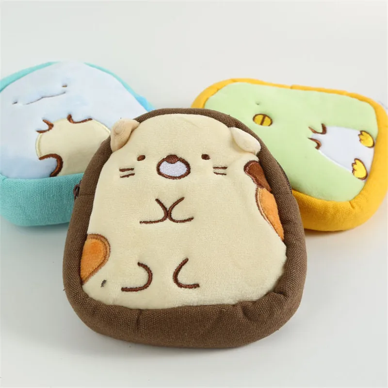 Sumikko Gurashi Plush Purses Coin Bag Japan Anime San-X Corner Bio Cartoon Animals Plush Backpack Key Small items Storage Bags  (7)