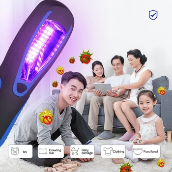 

New Portable LED Sterilizer Lamp Car UV Disinfection Lamp Home Travel Handheld Rechargeable Mite Sterilization Germicidal Lamp