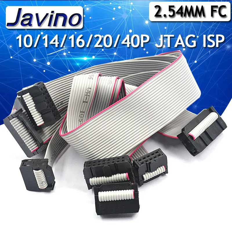 JTAG ISP AVR кабель для загрузки 2 54 мм передачи данных серый плоский 10/14/16/20/40P 30