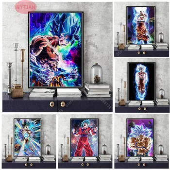 

NT760 Poster Print Dragon Ball Goku Vegeta Ultra Instinct Japan Anime Painting Wall Art Canvas Picture Living Home Room Decor