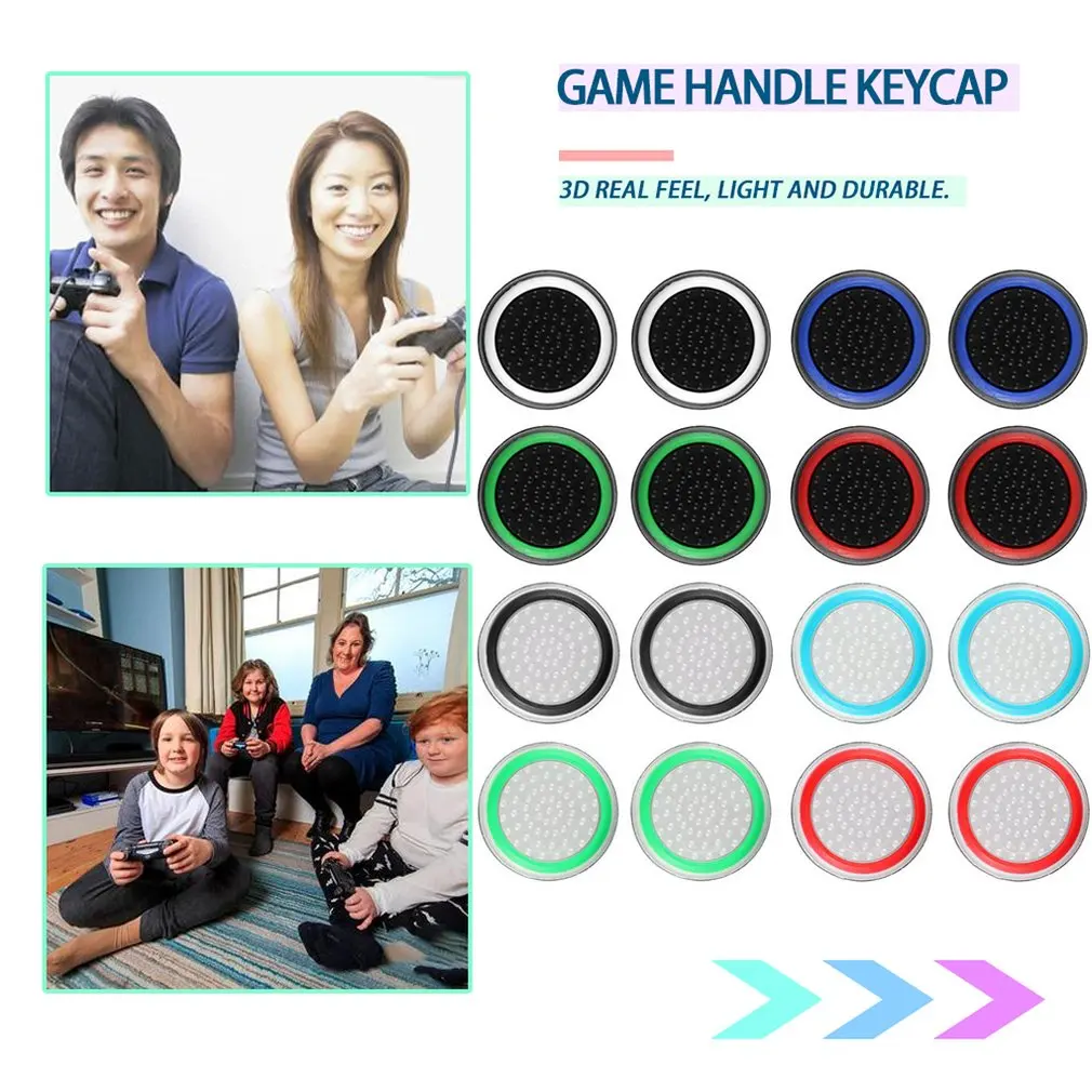 4pcs Silicone Anti-slip Striped Gamepad Keycap Controller Thumb Grips Protective Cover for PS3/4 for X box One/360