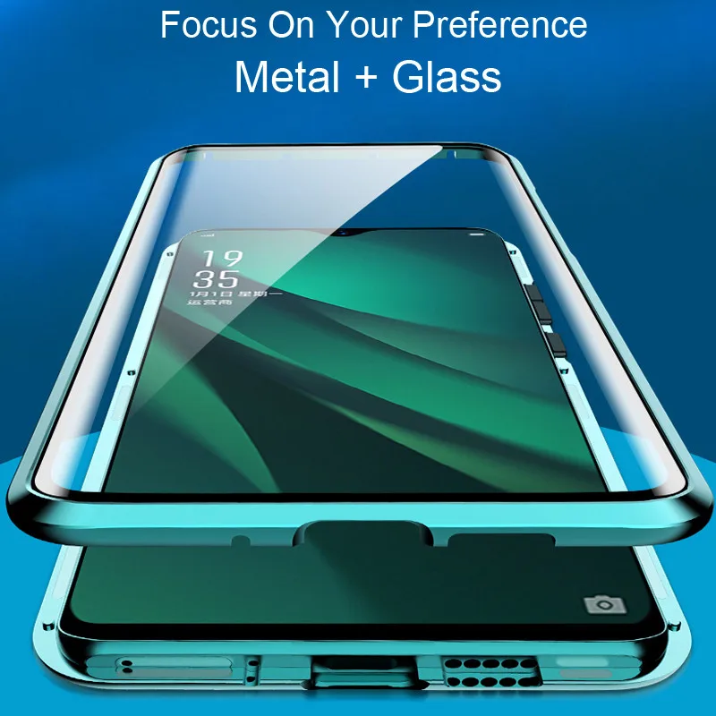 Luxury-Magnetic-Adsorption-Case-For-OPPO-R17-Pro-Metal-Frame-Doubl-Sided-Glass-Cover-For-OPPO