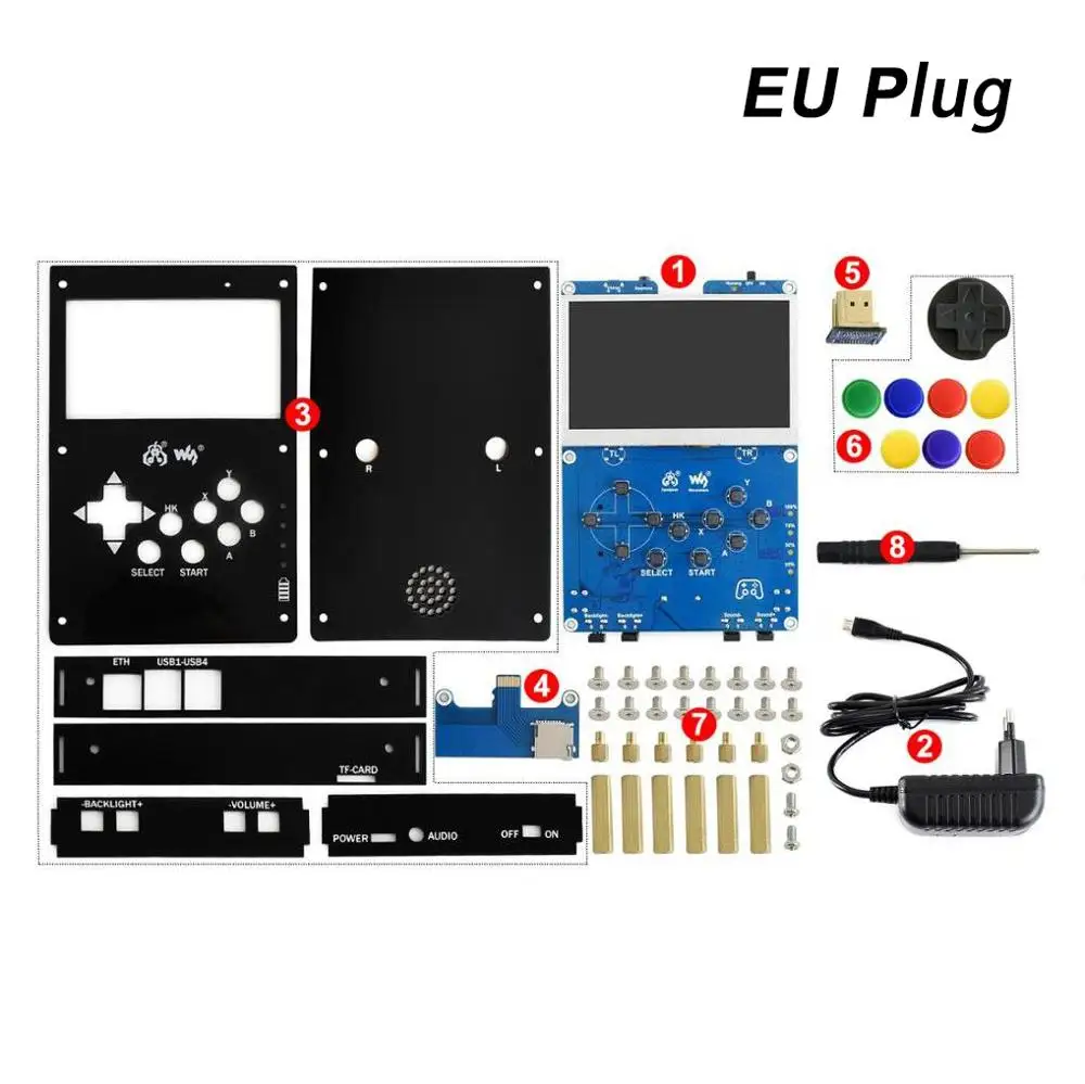 AiSpark игровая консоль, Портативный ретро 4,3 дюймовый ips дисплей, на основе Raspberry Pi, 800*480 пикселей