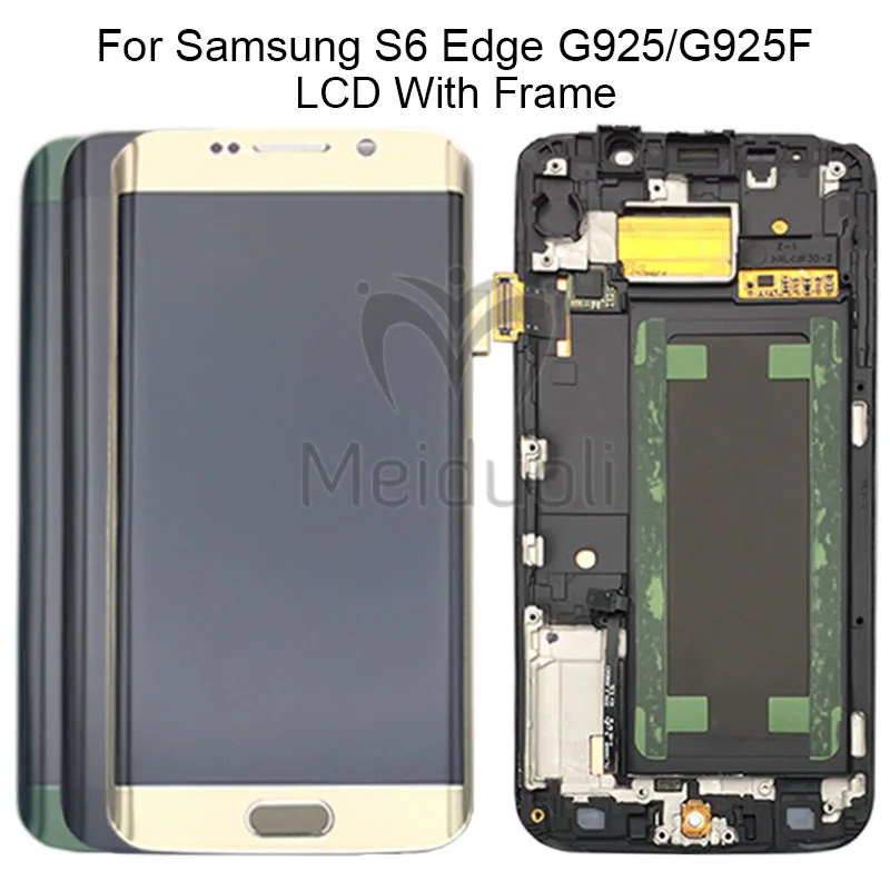 

For Samsung Galaxy S6 edge G925 G925I G925F LCD Display Touch Screen Digitizer With Frame Assembly Replace 100% Tested