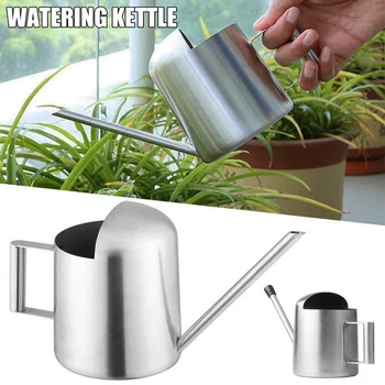 

High Long Mouth Stainless Steel Watering Can Plant Spray Sprinkling Pot Irrigation Portable LG66