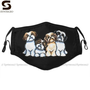 

Shih Tzu Dog Mouth Face Mask Four Shih Tzu Facial Mask Fashion Cool with 2 Filters for Adult