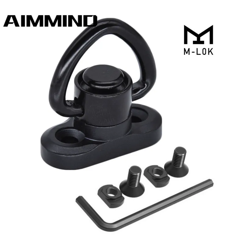 

Black " Heart Shape " QD Sling Swivel With Black M-lok Rail Attachment Mount Adapter Kit Free Shipping
