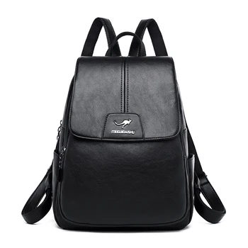 

Women's Backpacks Leather Female Vintage Backpack Travel Shoulder Bags School Bags For Teenagers Girls Daypack Backpack Mochilas