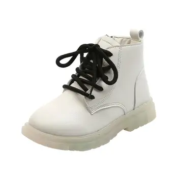 

NEW 2020 Girls Leather Boots Boys Shoes Autumn Winter PU Leather Children Martin Boots Fashion Toddler Kids Boots Warm Boots