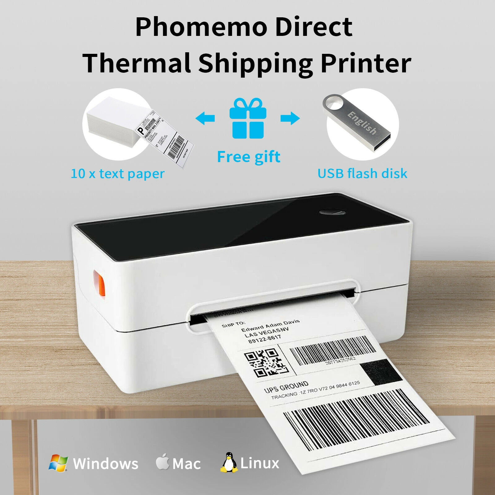 Phomemo Label Printer, 4''×6'' Label Printer High Speed Printing at 150mm/s Thermal Printer, Compatible with UPS, FedEx, etc