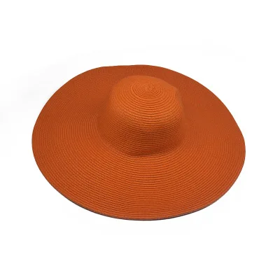 Повседневные пляжные шляпы с широкими полями для путешествий, летние модные соломенные шляпы, складные пляжные шляпы для женщин с большими головами - Цвет: 13