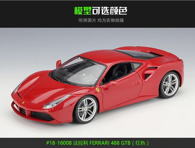 Burago 1/18 Escala Diecast - 18-16008 Ferrari 488 Gtb Rojo