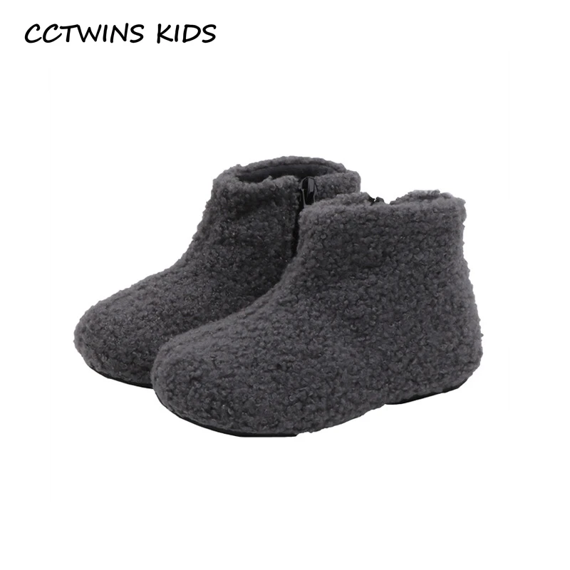 CCTWINS/детская обувь; коллекция года; Зимние Повседневные черные модные ботинки для девочек; детская теплая мягкая обувь для малышей; меховые ботиночки для малышей; FB1749