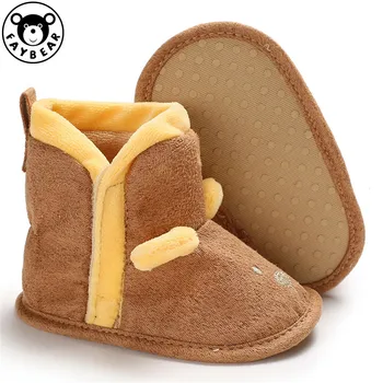 

Infant Newborn Baby Girls Boys Ankle Snow Boots Non-slip Winter Half Boots Soft Bottom Keep Warm Fur Plush Insole Casual Shoes