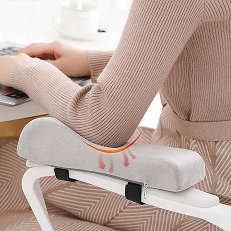 chair cushions 1PC Memory Foam Chair Armrest Pads Black Grey Computer Chair Armrest Cushion Relief Elbows Forearm Pressure Pad For Home Offiice orange cushions