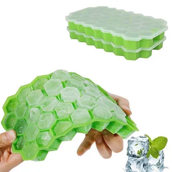 

Kitchen Ice Cube Tray Honeycomb Shape Ice Cube Maker 2Pcs Ice Tray 37 Cubes Ice Cube Mold Storage Containers Drinks Molds J80