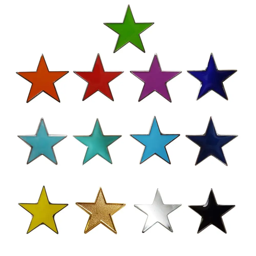 

Retail Metal Pin cute Star Lapel Badge Decorative Bag Clothes Collar Kid Gift brooches Five-pointed Jewelry lapel pin