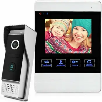 

Wired 4 inch mini LCD Recording Touch Button Sreen Video Door Phone Intercom Doorbell System Free Shipping